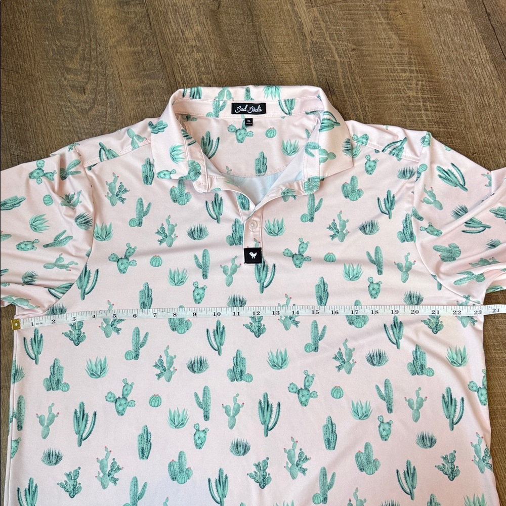 Bad Birdie Men’s Thorn In Your Side Cactus Print Performance Golf Polo Size XL - Picture 6 of 12